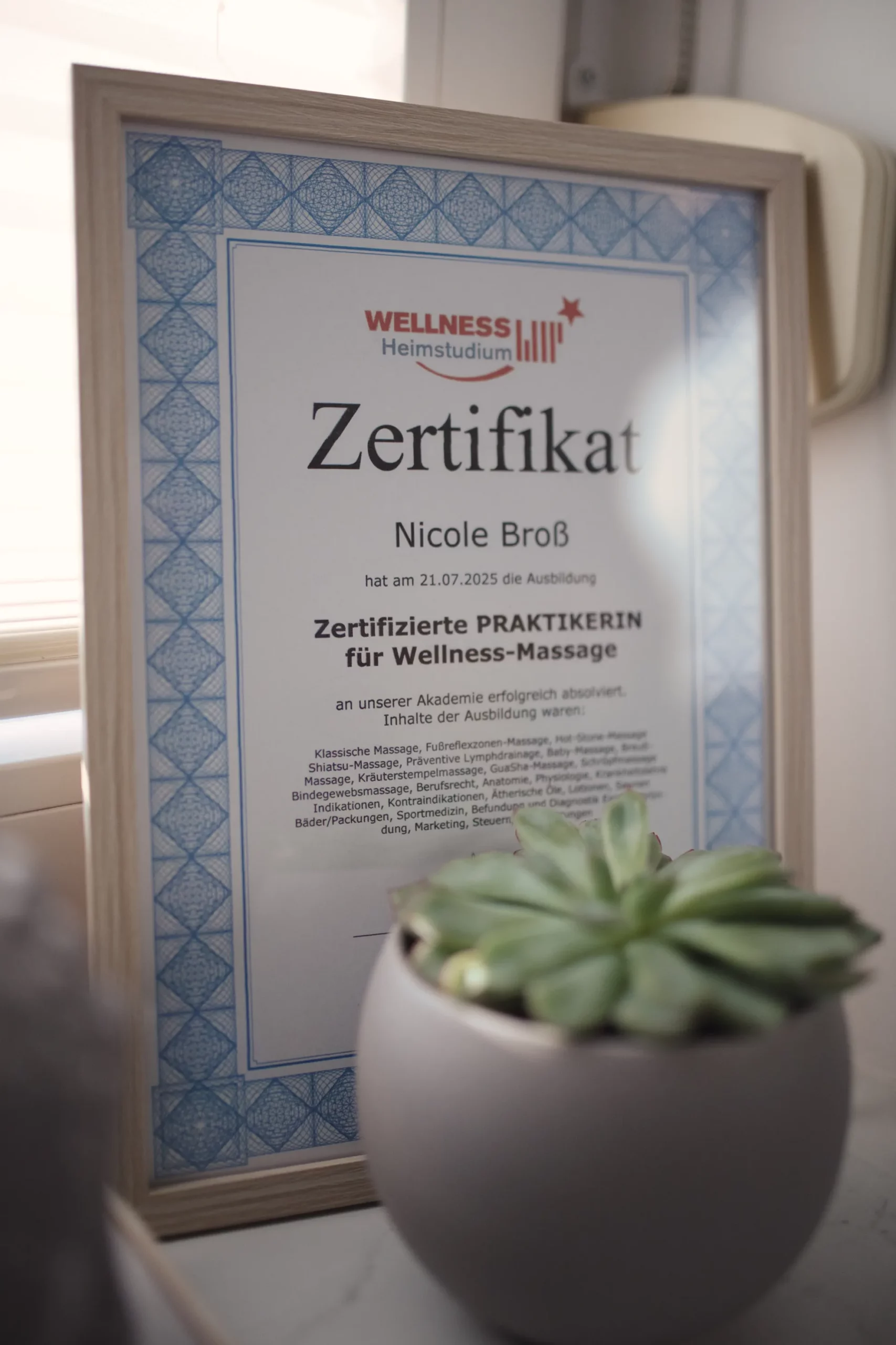 Zertifikat von Nicole Broß
